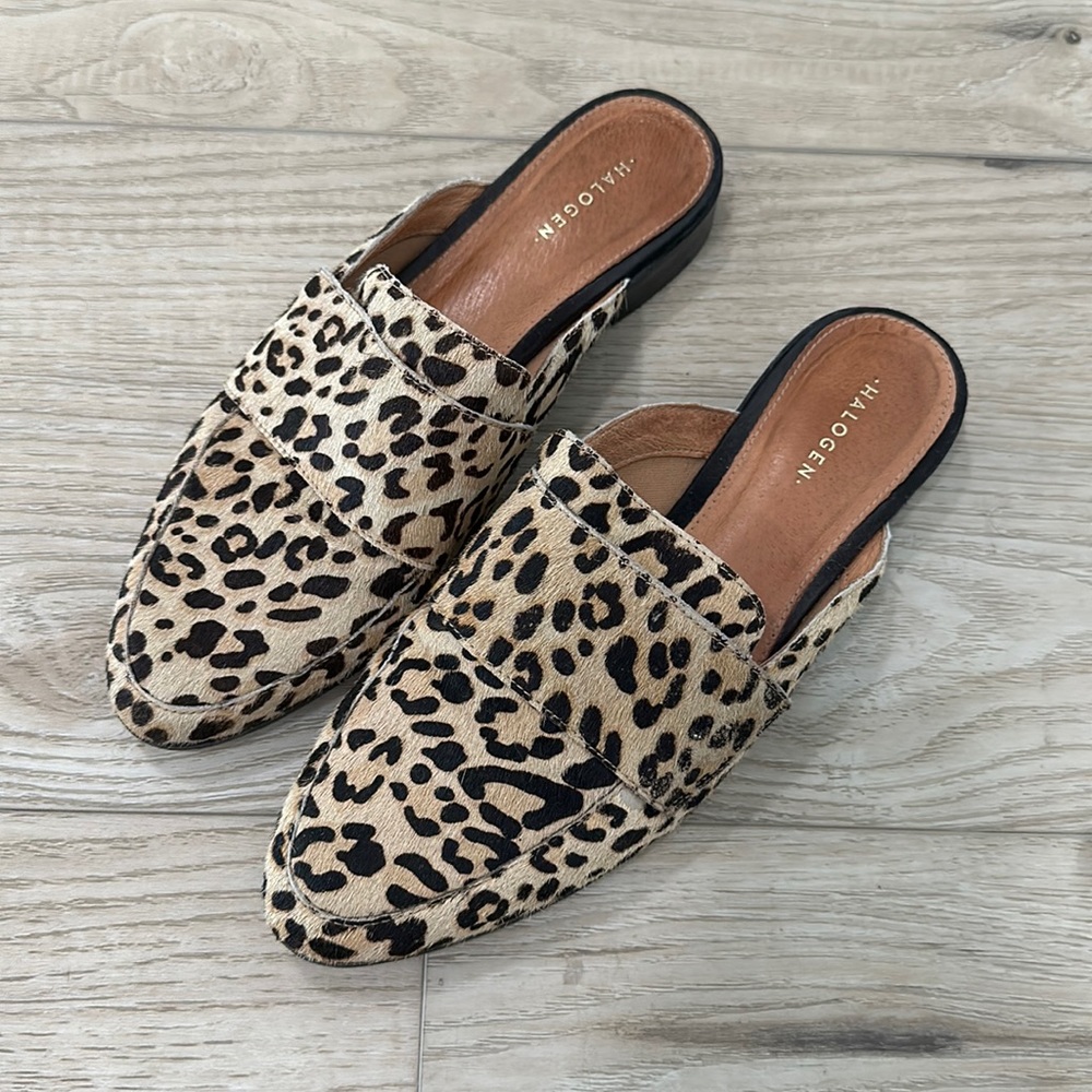 Leopard Halogen Mules